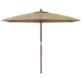 Vidaxl parasol met houten paal 299x240 cm taupe