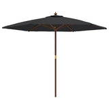 Vidaxl parasol met houten paal 299x240 cm zwart