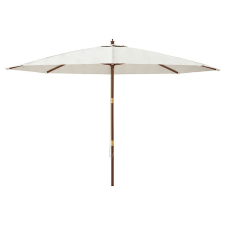 Vidaxl parasol met houten paal 400x273 cm zandkleurig