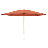 Vidaxl parasol met houten paal 400x273 cm terracottakleurig