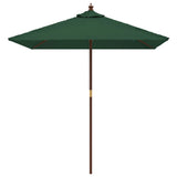 Vidaxl parasol met houten paal 198x198x231 cm groen