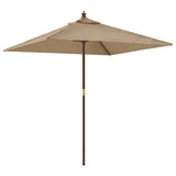 VidaXL Parasol met houten paal 198x198x231 cm taupe