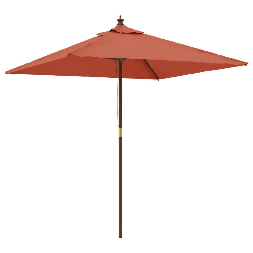 Vidaxl parasol met houten paal 198x198x231 cm terracottakleurig