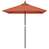 Vidaxl parasol met houten paal 198x198x231 cm terracottakleurig