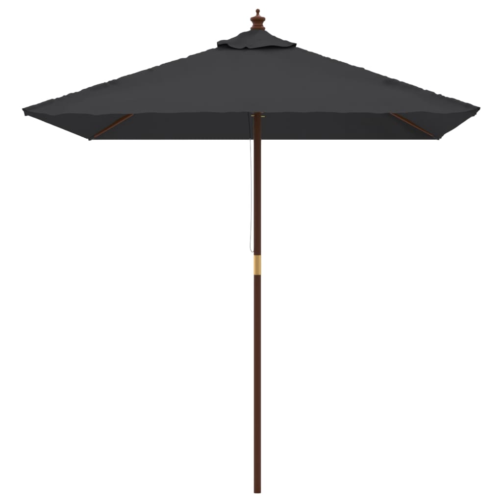 Vidaxl parasol met houten paal 198x198x231 cm zwart