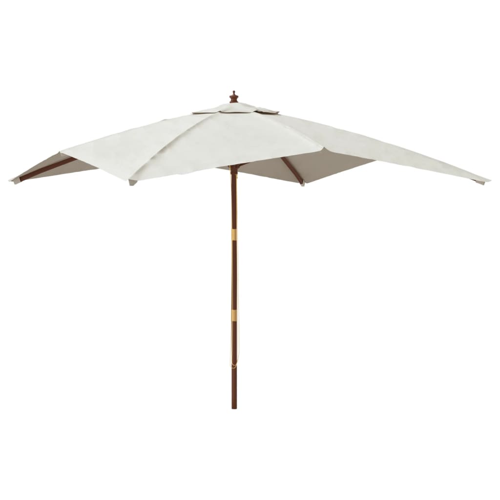 Vidaxl parasol met houten paal 300x300x273 cm zandkleurig