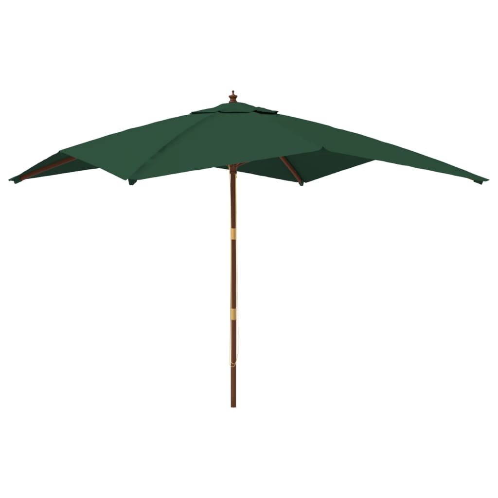 Vidaxl parasol met houten paal 300x300x273 cm groen