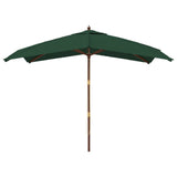 Vidaxl parasol met houten paal 300x300x273 cm groen