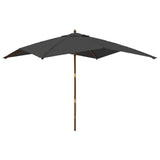 Vidaxl parasol met houten paal 300x300x273 cm antracietkleurig