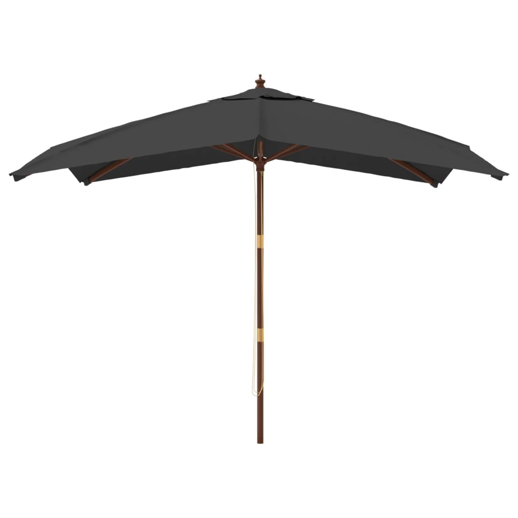 Vidaxl parasol met houten paal 300x300x273 cm antracietkleurig