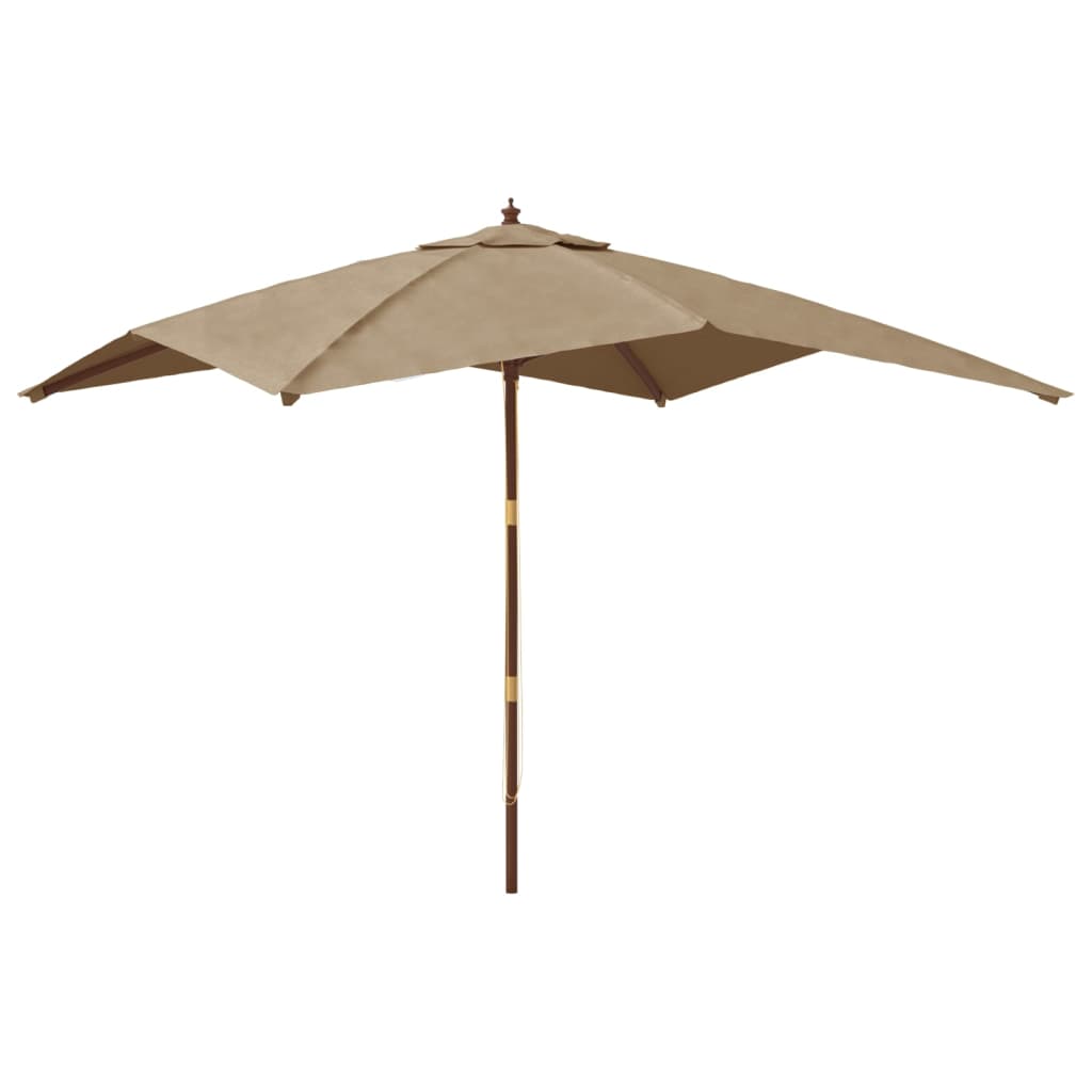 Vidaxl parasol met houten paal 300x300x273 cm taupe