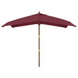 Vidaxl parasol met houten paal 300x300x273 cm bordeauxrood