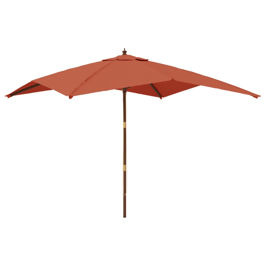 Vidaxl parasol met houten paal 300x300x273 cm terracottakleurig