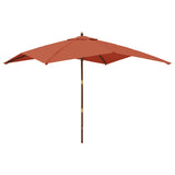 Vidaxl parasol met houten paal 300x300x273 cm terracottakleurig