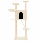 Vidaxl kattenmeubel met sisal krabpalen 143 cm crèmekleurig