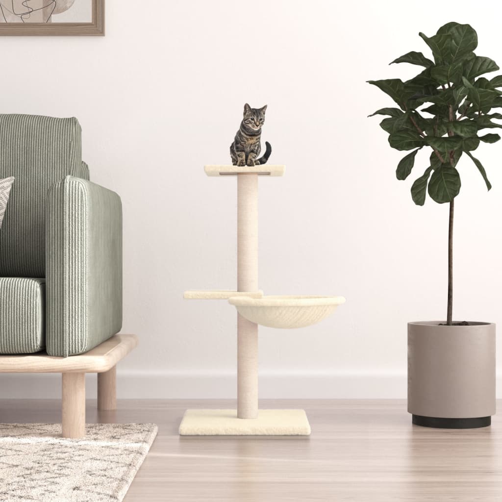 Vidaxl kattenmeubel met sisal krabpalen 72 cm crèmekleurig