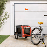 Vidaxl hondenfietstrailer oxford stof en ijzer oranje en grijs