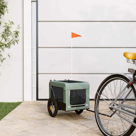 Vidaxl hondenfietstrailer oxfordstof en ijzer grijs en zwart