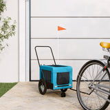 Vidaxl hondenfietstrailer oxford stof en ijzer blauw en zwart