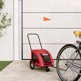 Vidaxl hondenfietstrailer oxford stof en ijzer rood