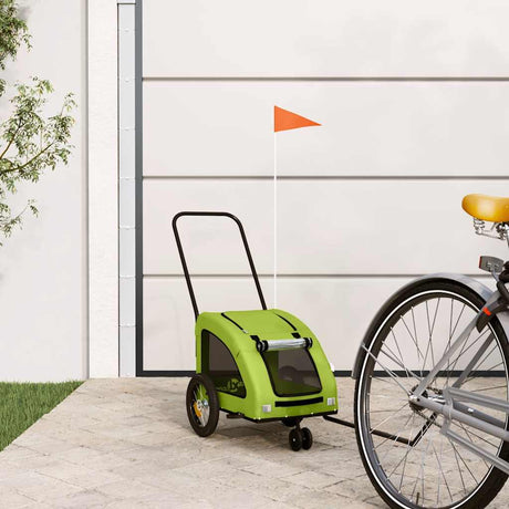 Vidaxl hondenfietstrailer oxford stof en ijzer groen