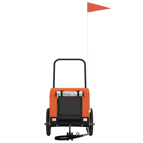 Vidaxl hondenfietstrailer oxford stof en ijzer oranje en zwart
