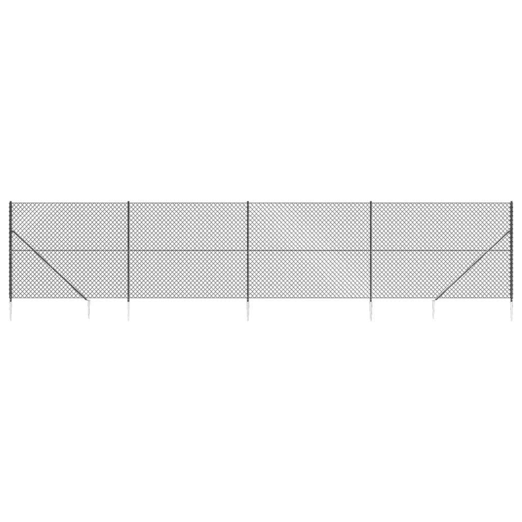 Vidaxl gaashek met grondankers 1,6x10 m antracietkleurig