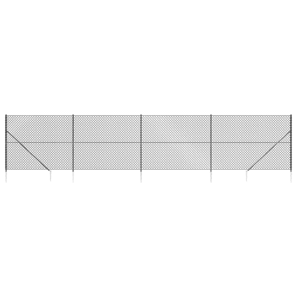 Vidaxl gaashek met grondankers 1,8x10 m antracietkleurig