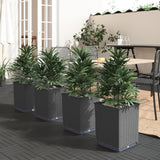 Vidaxl plantenbakken 4 st 30x30x37 cm polypropeen zwart