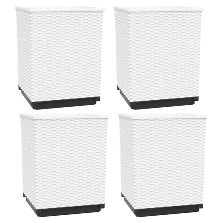 Vidaxl plantenbakken 4 st 30x30x37 cm polypropeen wit