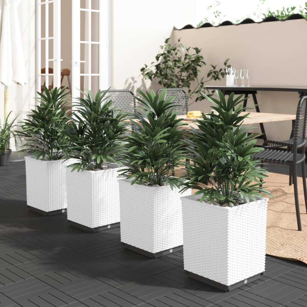 Vidaxl plantenbakken 4 st 30x30x37 cm polypropeen wit