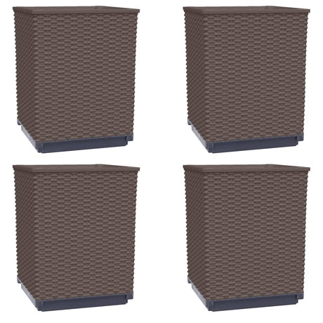 Vidaxl plantenbakken 4 st 30x30x37 cm polypropeen bruin