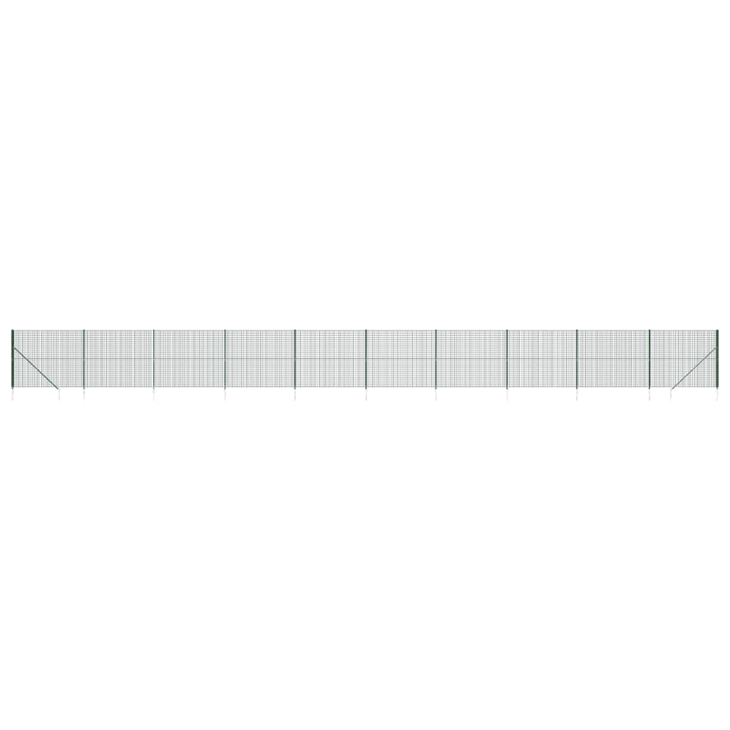 VidaXL Draadgaashek met grondankers 1,6x25 m groen