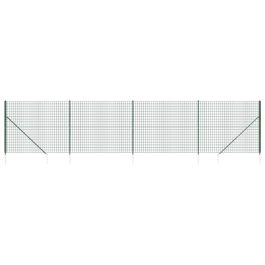 VidaXL Draadgaashek met grondankers 1,6x10 m groen