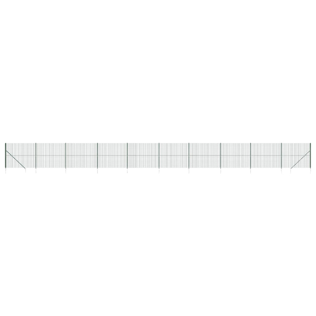 VidaXL Draadgaashek met grondankers 1,4x25 m groen
