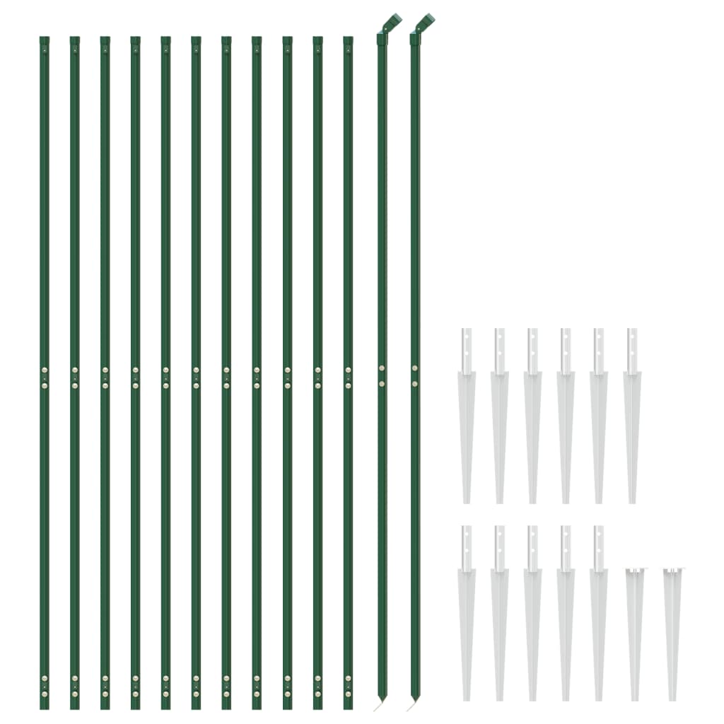 VidaXL Draadgaashek met grondankers 1,4x25 m groen