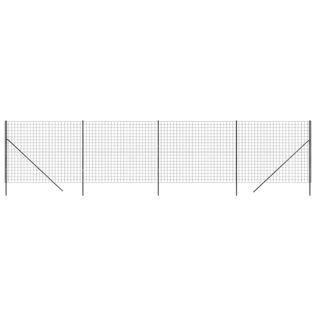 Vidaxl draadgaashek 2,2x10 m gegalvaniseerd staal antracietkleurig