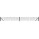 Vidaxl draadgaashek met grondankers 1,1x10 m antracietkleurig