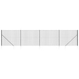 Vidaxl draadgaashek met grondankers 1,6x10 m antracietkleurig