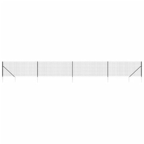 Vidaxl draadgaashek met grondankers 0,8x10 m antracietkleurig