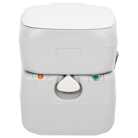 Vidaxl campingtoilet draagbaar 22+12 l hdpe grijs en wit
