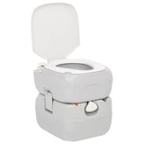 Vidaxl campingtoilet draagbaar 22+12 l hdpe grijs en wit
