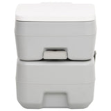 Vidaxl campingtoilet draagbaar 20+10 l hdpe grijs en wit
