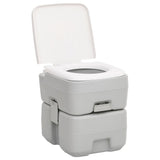 Vidaxl campingtoilet draagbaar 20+10 l hdpe grijs en wit