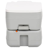 Vidaxl campingtoilet draagbaar 15+10 l hdpe grijs en wit