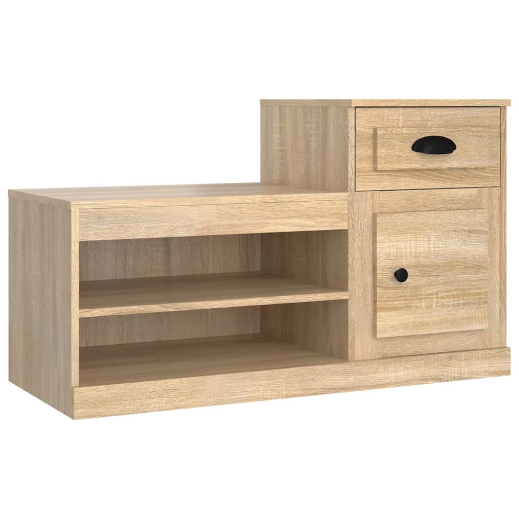 Vidaxl schoenenkast 100x42x60 cm bewerkt hout sonoma eikenkleurig