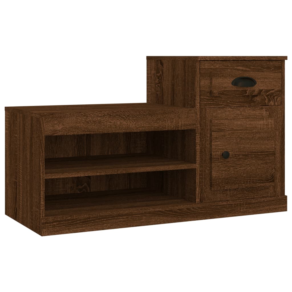 Vidaxl schoenenkast 100x42x60 cm bewerkt hout bruin eikenkleur