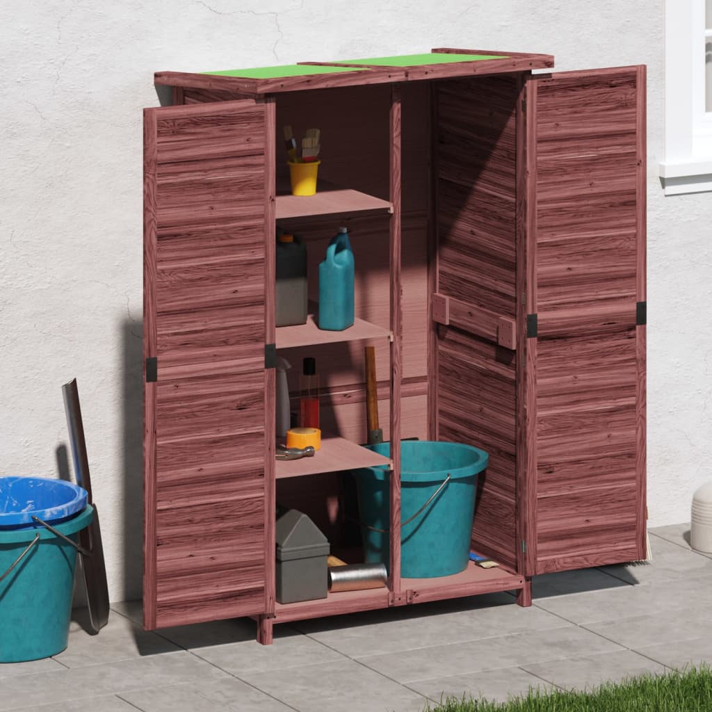 Vidaxl tuinschuur 83x57x140 cm massief grenenhout mokkakleurig