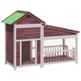 Vidaxl hondenhok 143x60,5x109 cm massief grenenhout mokkakleurig
