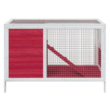 Vidaxl konijnenhok 103x44x69,5 cm massief grenenhout rood